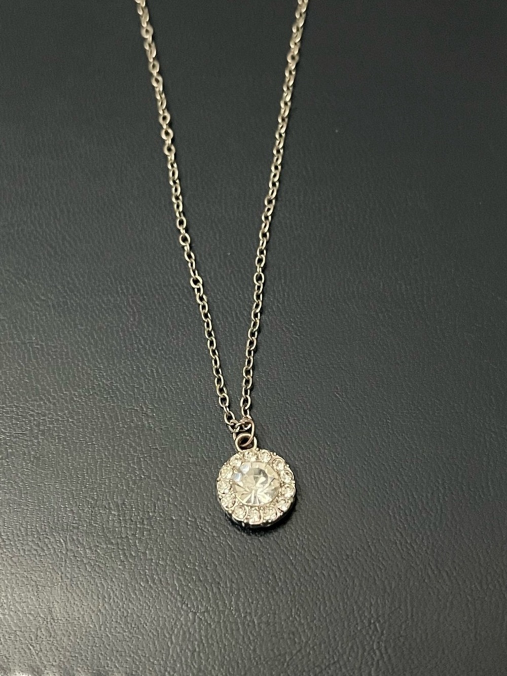 Crystal Halo Pendant Necklace in Silver - Women Jewelry